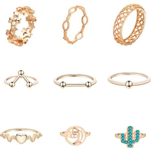 Cxwind Fashion Geometric Rings Gold Color Finger V Cactus Heart Rope Ring Wedding Cubic Zirconia Rings For Women Gift Wholesale