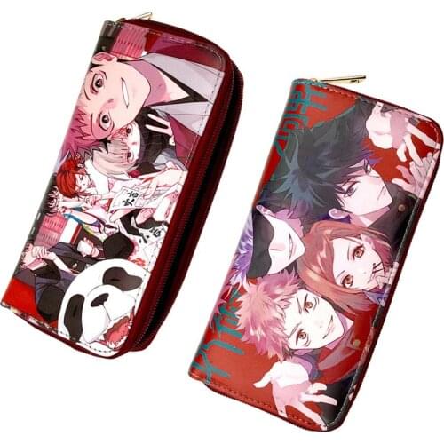 Jujutsu Kaisen Long PU Zipper Wallet Tadori Yuji Fushiguro Megumi Gojo Satoru Money Purse