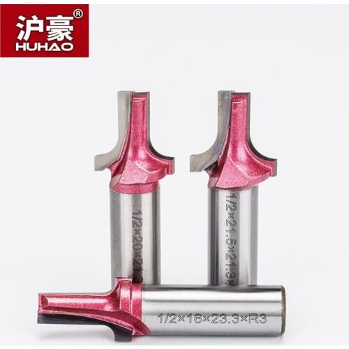HUHAO 1pc 1/2" Shank Industrial Grade Milling Cutter Woodworking CNC Tool Router Bits Clearing Bottom Straight Edge Arc Bit
