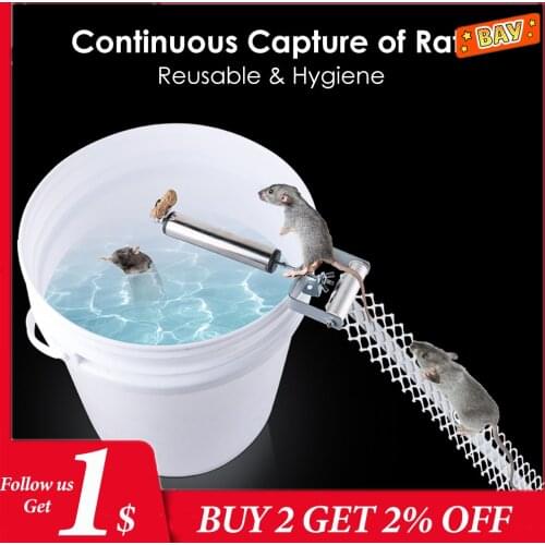 Rolling Mouse Trap Stainless Steel Auto Pest Mice Control Killer Rat Catcher Household Rolling Stick Rat Catcher Mousetrap