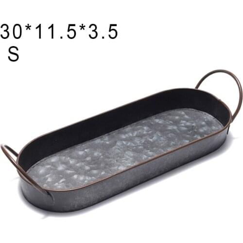 Vintage Style Metal Serving Tray Basket French Country Dishes Shabby Rustic Home SCIE999