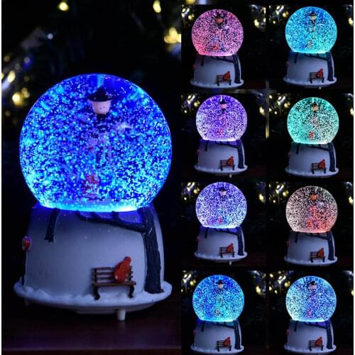 Music Box Automatic Spray Snowflake Sky City Drifting Snow Crystal Ball Romantic Couple Valentines Day Gift