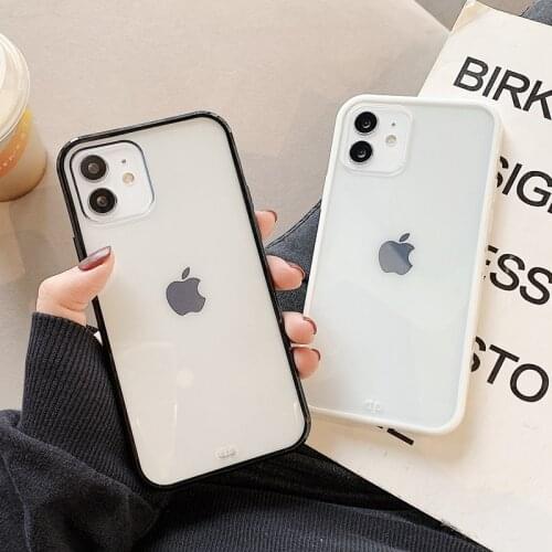 Soft Square Transparent Candy Phone Case For iPhone 11 12 mini Pro Max XS X XR Max 7 8 Plus SE 2020 Silicone Cases Cover