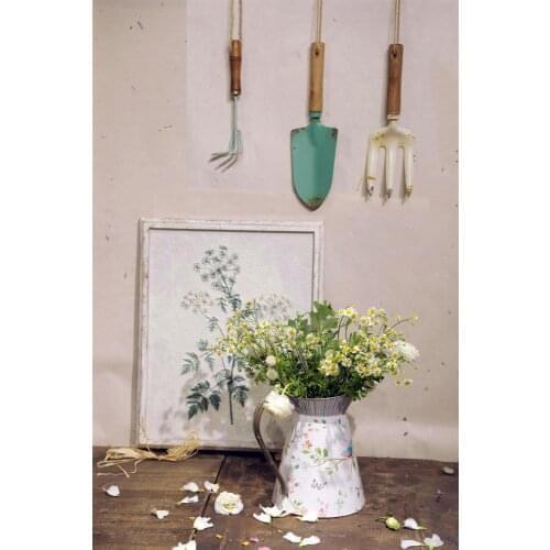 Handcrafted metal rustic retro garden tools set