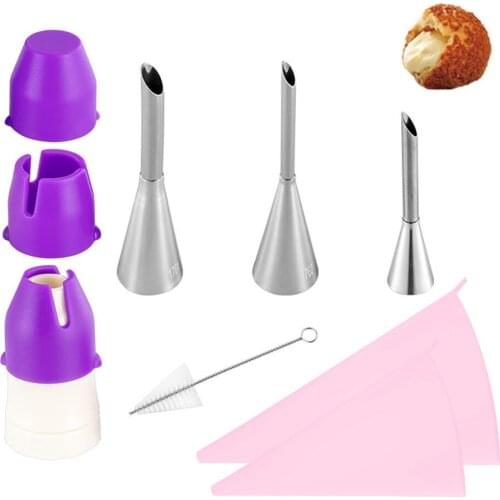 Stainless Steel Cakes Silicone Decoration Pastry Nozzle Set Multi Purpose with Cream Pastry Bag Kitchen Gadgets Brush Tools