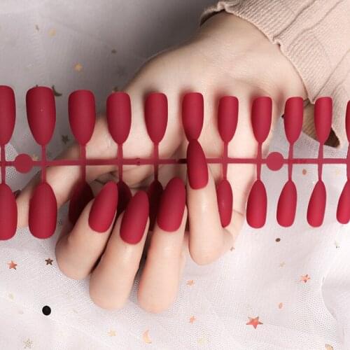 24Pcs/Set Full Cover Matte False Nail Tips Nail Art Manicure Matte Tips For False Fake Nails Extension For False Nails Tips