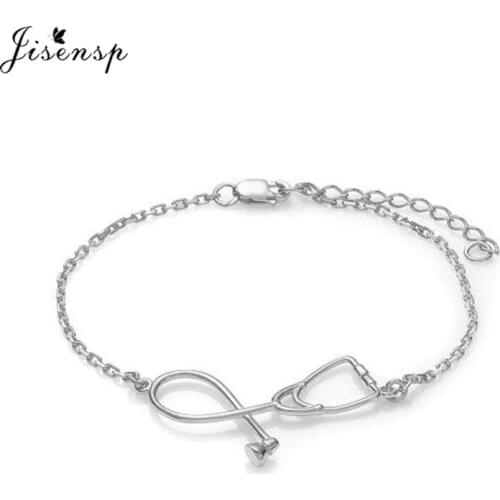 New Fashion Stethoscope Heartbeat Pendant Bracelets Medical Jewelry Ecg Bracelet Bangle Special Gift for Nurse Doctor Graduates