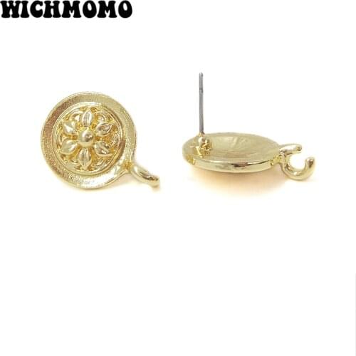 New 19*13mm 6pieces/bag High Quality Zinc Alloy Small Flower Earring Base Connectors Linkers for DIY Earring Jewelry Accessories