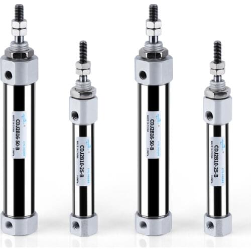 CDJ2B Type Mini Pneumatic Air Cylinders Stainless steelr Pen type cylinder 10/16mm Bore 10/15/20/25/30/35/40/50/100/125mm Stroke