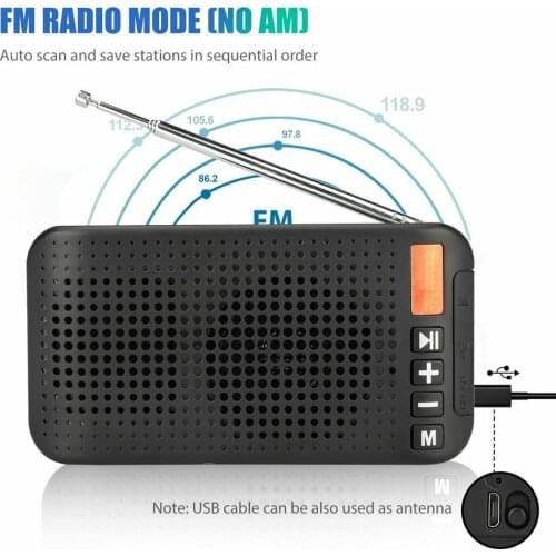 Pohiks 1pc Portable Solar FM Radio bluetooth-compatible 5.0 Speaker Wireless Loudspeaker For PC Table Laptop Computer