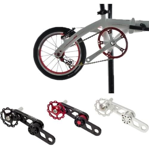 Folding Bike Chain Stabilizer Aluminum MTB Bike Bicycle Single Speed Converter Chain Tensioner with Sprocket Guide Wheel Oval
