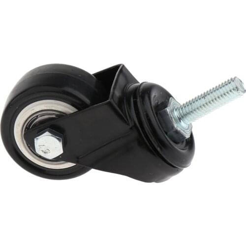1.5 Inch PU Replacement Caster Swivel Furniture Wheels Floor Protecting Office Chair Swivel Caster Threaded Stem, Black