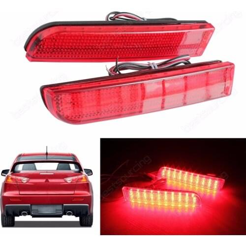 ANGRONG LED Bumper Reflector Red Lens Tail Brake Stop Light For Mitsubishi Lancer Evolution X Outlander Sport / RVR/ASX (CA256)