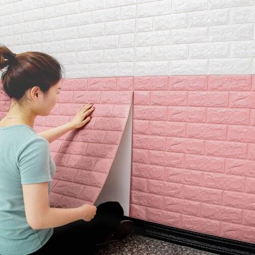 Warm 3D Brick Wall Stickers decoration Living Waterproof Foam Room Bedroom DIY Adhesive Wallpaper Art home Wall Decals