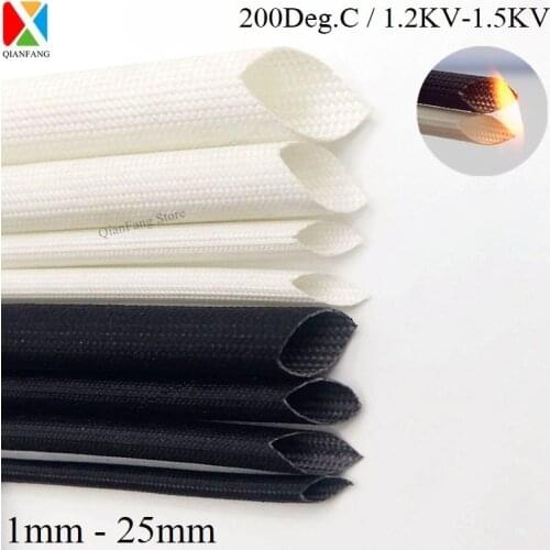 10M Fiberglass Cable Sleeve 1 - 25mm Insulation Soft Braided Chemical Fiber Glass Tube High Temperature Pipe Wire Wrap Protect