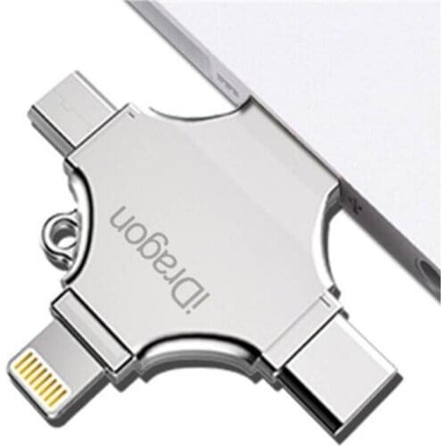 128GB USB Flash Drive with USB/Micro-USB/Type-C Support iOS 12 for iPhone Xs/Xs Max XR/XR Max/X/8/8 Android S7 S6 Type-C Phones