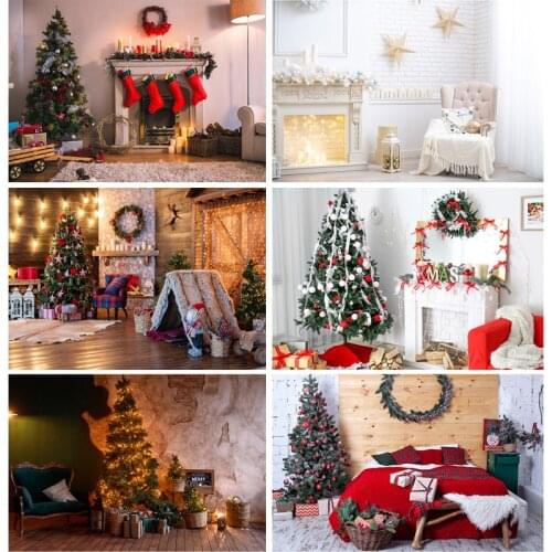 SHENGYONGBAO Vinyl Christmas Photography Backgrounds Tree Gift Photo Backdrop For Studio Photocall Props 21519HDY-03