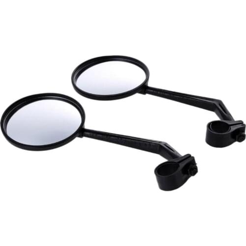 2 pcs Universal Rotate Cycling Bike Handlebar Rear View Rearview Mirror Glass Black Flexible Adjustable Safe Security Safety New
