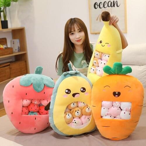 Food Pillows Kawaii Pillows Kawaii Plush Strawberry Pillow Banana Dog Avocado Food Pillows Baby Cute Baby Pillow My melody