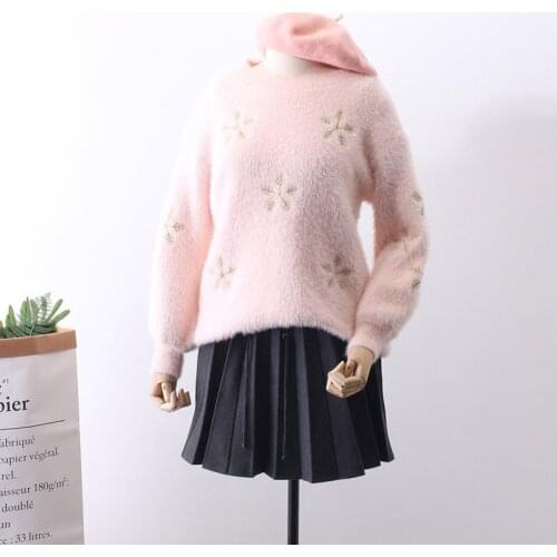 2018 Women Sweaters And Pullovers Jumper Dreamy Show Sweet Mao Rongrong Mohair Sweater Girls Long Fund Easy Dress Spring M2711