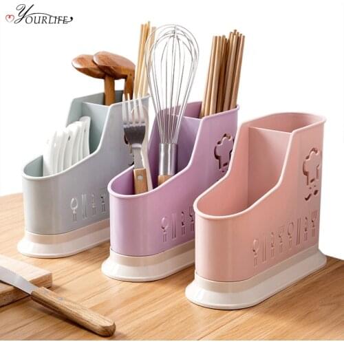 OYOURLIFE 1pc Multifunction Tableware Storage Holder Kitchen Storage Rack Fast Draining Water Cutlery Rack Kitchen Organizer