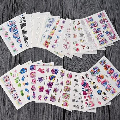 1pcs Japanese style nail art flower stickers 5D water transfer watermark stickers for nail decals new arrival tc235346-g3465