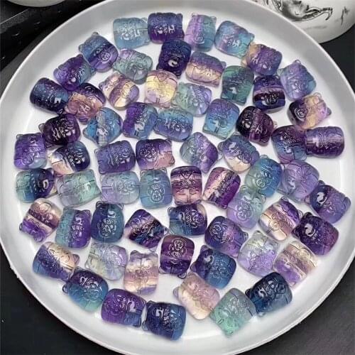 1pcs Natural colored fluorite hand-carved animal totoro, very beautiful crystal carved home decoration Christmas gift