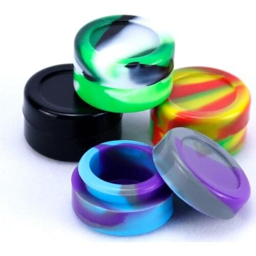 1pcs 5ml wax silicone container dab cigarette cream silicone jar travel friendly cigarette and hooka accessory mix colors