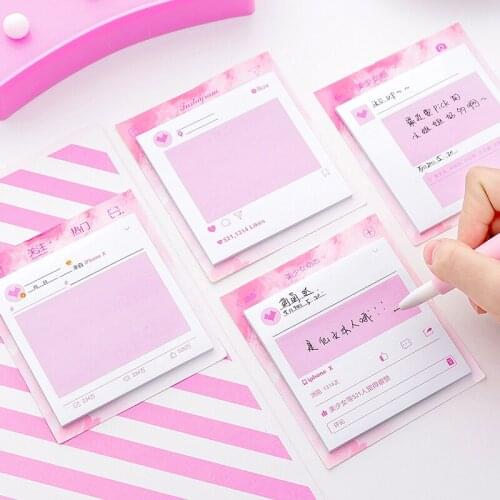 30Pages Japanese Pink Girl Sticky Notes N-Times Kawaii Memo Pad Stationery Papeleria School Supplies Material Escolar Kawaii