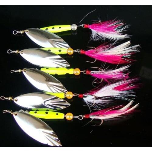 5Pcs Spinner bait 10g Feather spinner lures fishing lures fishing hard bait Blades metal spoon bait