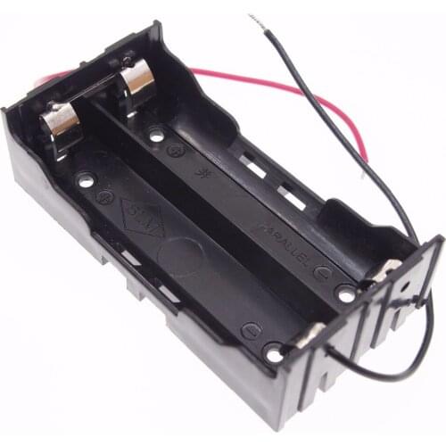 Hot Sale Black Plastic 2 Way 2 Slots 18650 Battery Storage Case Box for 2x 18650 battery