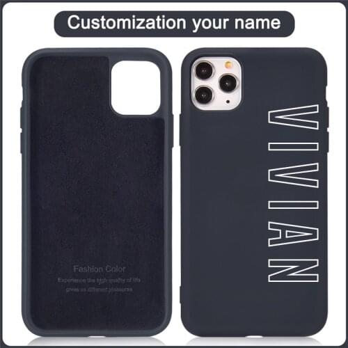 Custom Name Phone Case for iphone 12 Pro Funda DIY Letters 8 Plus SE 2020 Cover Couple for 11 Case XS Max XR 6 7 Plus Silicone