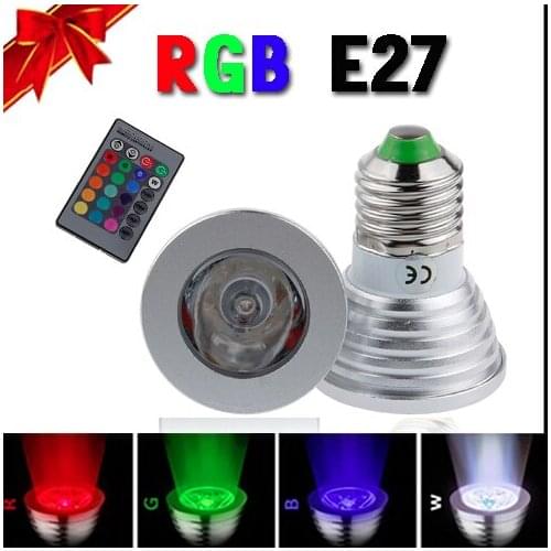 E27 E14 GU10 MR16 GU5.3 B22 RGB LED Spot Lights Magic RGB LED Bulb Lighting With IR Remote Control 16 Colors