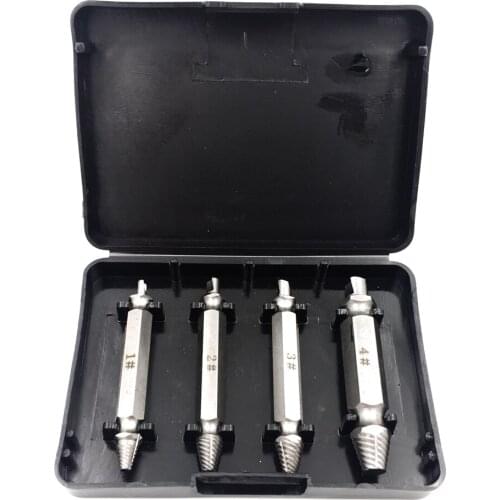 GOXAWEE 4pcs Double Ended Speed Out Screw Extractor Drill Bits Damaged Broken Screw Extractor Broken Bolt Remover Easy Out Set