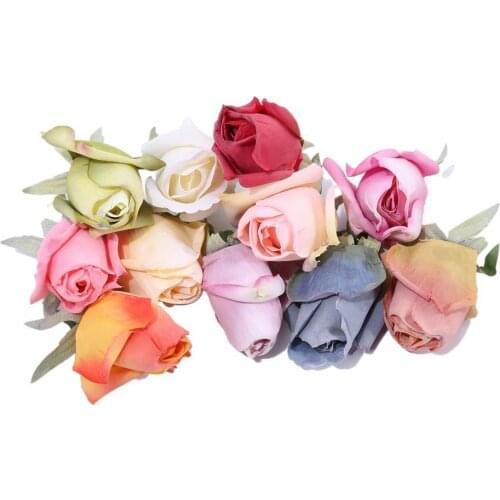 10pcs Vivid Artificial Flower Head Faux Silk Flower Beautiful Delicate Fake Flower Head for Home Wedding Party Decorations Gifts