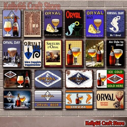 [ Kelly66 ] We Love Orval Day Venue Merci Trappist Ale Belgian Beer Tin Art Metal Sign Home Decor Painting 20*30 CM Size Dy220