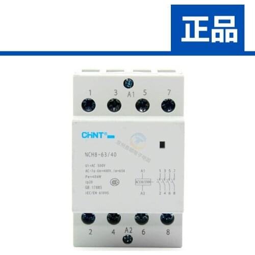 CHINT Doméstica Pequeña Monofásica AC Contactor NCH8-63/40 220 V Tipo de Guía Cuatro Normalmente Abierto 4 P 63A