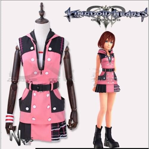 Kingdom Hearts III Costume Kairi Cosplay Costume Outfit Combat Women Halloween Carnival Cosplay Costume Adult Suit