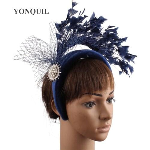 Fashion New Princess Feathers Headbands Ladies Wedding Mesh Fancy Fascinator Headwear Accessories Occasion Hair Bands Party Tea