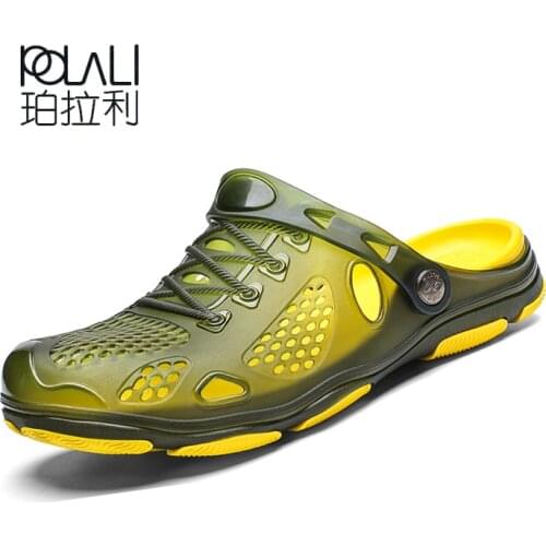 New Summer Mens Sandals Man Hollow Slippers Outdoor Durable Men Beach Sandals Clogs Men Jelly Shoes Zapatos Mujer