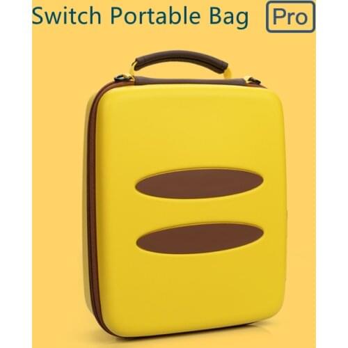 GeekShare Nintendo Switch Pika Storage Bag Stripe Yellow Travel Hard Shell Case Pro for Nintendo Switch Accessories