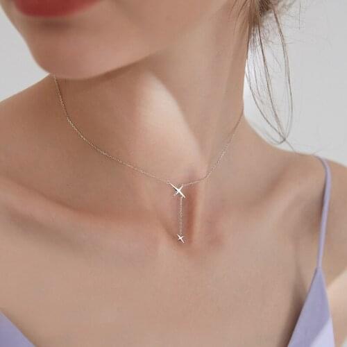 Korean Style Necklace For Women Four-corner Star Choker Necklaces Ladies Clavicle Chain Trendy Girl Jewelry Accessories Collares