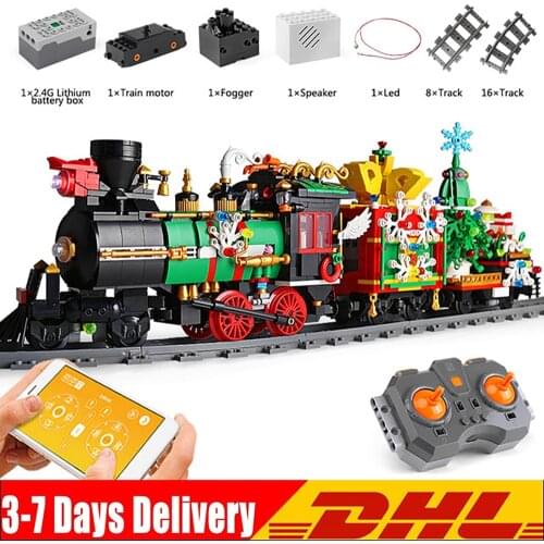 Mould King 12012 Christmas Toys The APP Motorized Christmas Train Model Building Blocks Bricks Childrens Toys Christmas Gifts