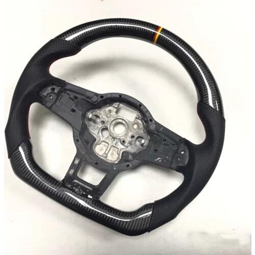 Carbon Fiber Steering Wheel For MK7.5 GTI R For Volkswagen Golf MK7 Surrounded by Perforated Leather Steering Wheel Assembly