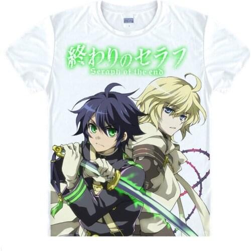 Seraph of the End T-Shirt Mikaela Hyakuya Shirt Fashion printed t-shirts Anime Collection kawaii dress summer t-shirt Japanese A