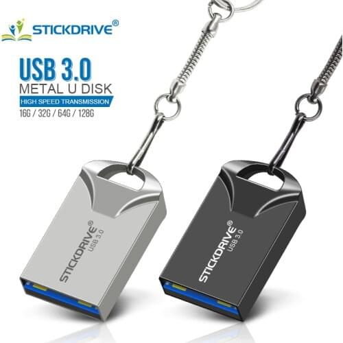 Super mini usb 3.0 metal usb Flash drive 16gb 32gb 64gb 128GB high speed pendrive u disk usb stick with key chain Flash Drive