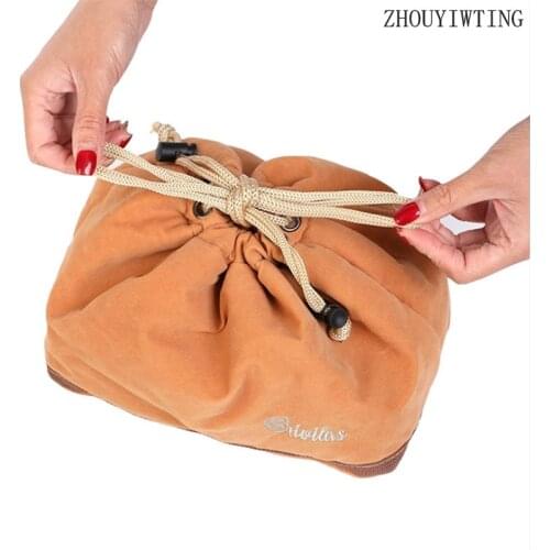 Drawstring Waterproof Lunch Box Thermal Insulation Flannel Cooler Bento Food Picnic Storage Waterproof Lunch Bags For Women Kids