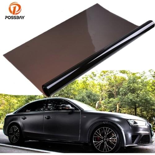 POSSBAY Black Car Window Tint Film Roll 50cm*300cm VLT 15% UV-proof Stickers Side Window Glass Sun Shade Films