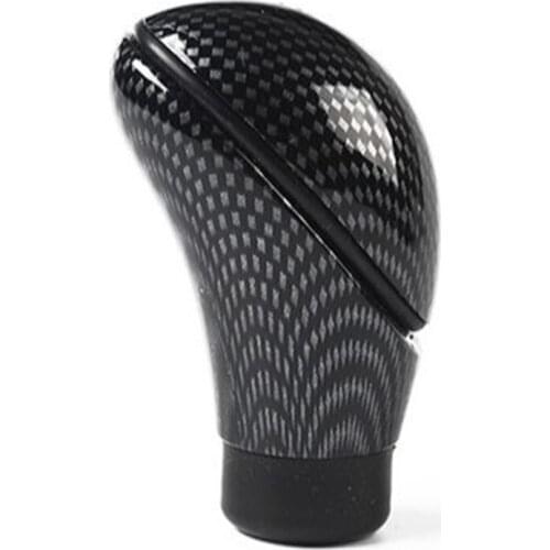 Universal Car Black Carbon Fiber AT MT Gear Shift Knob Lever Shifter Stick Manual Gear Head Lever Headball Aluminum Shift Knobs