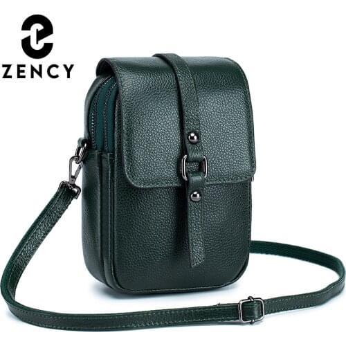 Zency 2021 Fashion Classic Handbag Large Capacity Womens Crossbody Bag Soft Cowhide Leather High Quality Female Shoulder Bag